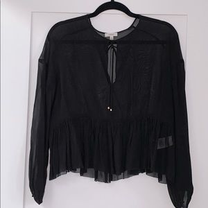 Aritzia Wilfred Sheer Black Blouse